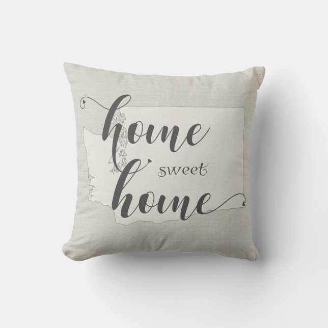 Almofada Washington - Home Sweet Home Burlap look (Frente)