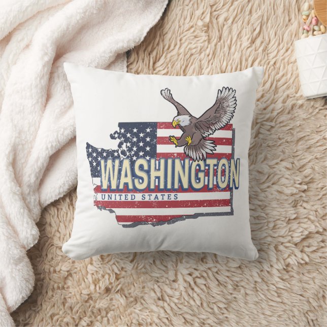 Almofada Washington State United States Map USA Souvenir (Cobertor)