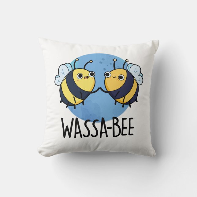 Almofada Wassabee Funny Wasabi Bee Pun (Frente)