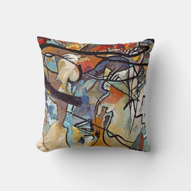 Almofada Wassily Kandinsky - Composição Cinco Arte Abstrata (Frente)