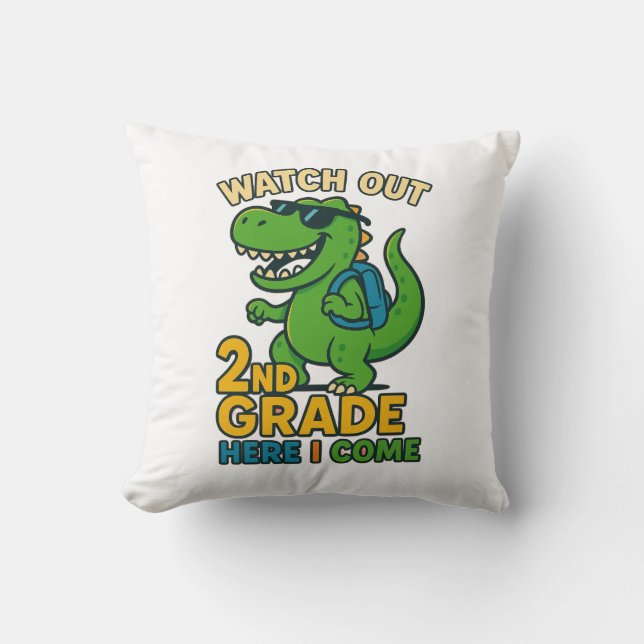 Almofada Watch Out 2nd Grade Here I Come Throw Pillow (Frente)