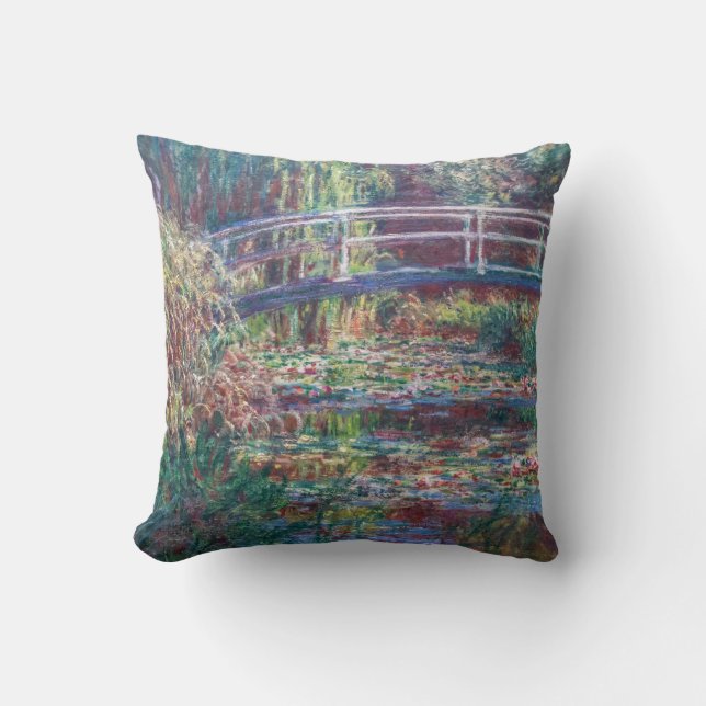Almofada Water Lily Pond (Harmonie Rosa, Monet) (Frente)