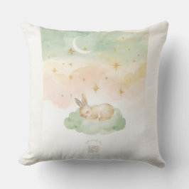 Almofada Watercolor Bunny Nursery Pillow | Pastel Mint