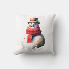 Almofada Watercolor Christmas Snowman
