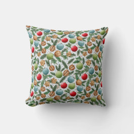Almofada Watercolor Christmas Throw Pillow