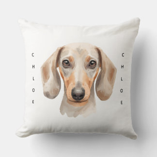 Almofada Watercolor Dachshund Pet Memorial Throw Pillow