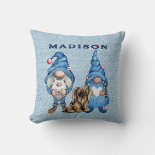 Almofada Watercolor Denim Gnomos