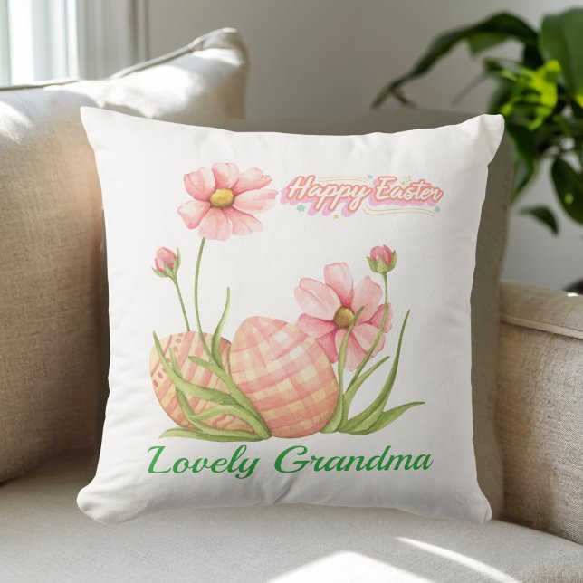 Almofada Watercolor Easter Egg Personalized Throw Pillow (Criador carregado)