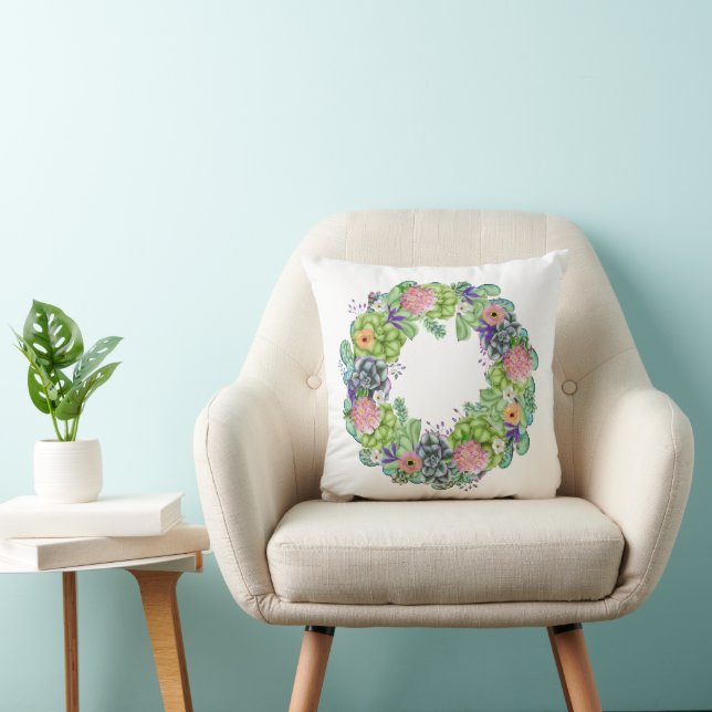 Almofada Watercolor Floral Wreath (Cadeira)