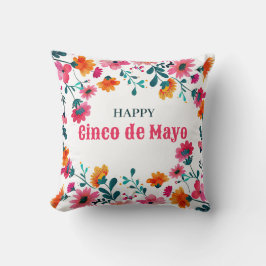 Almofada Watercolor Fuchsia Floral Cinco de Mayo