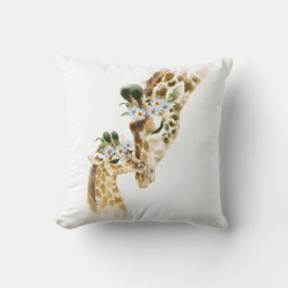Almofada Watercolor, Girafa, Mamã e Bebê, chá de fraldas, n