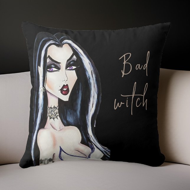Almofada Watercolor Gothic Bad Witeen Halloween (Criador carregado)
