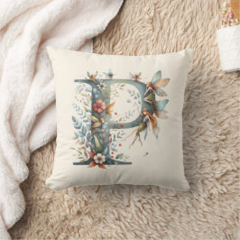 Almofada Watercolor Greenery Fairies Monograma - Letra P
