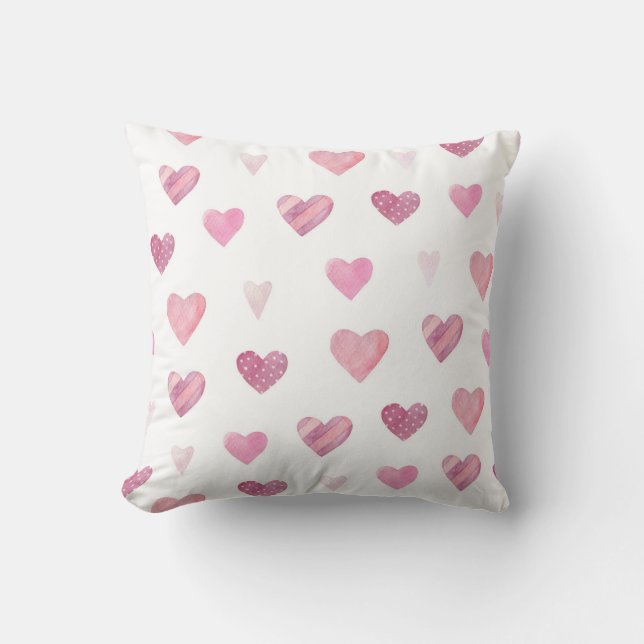 Almofada Watercolor Hearts Bliss (Frente)
