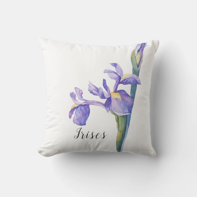 Almofada Watercolor Iris Floral (Frente)