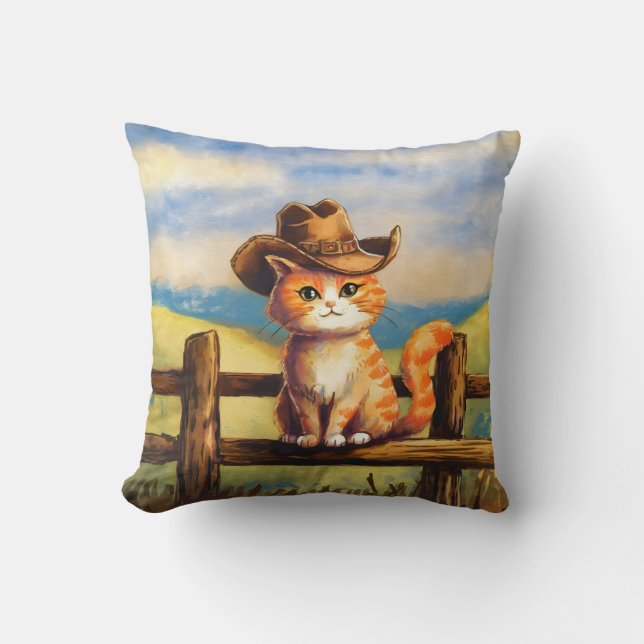 Almofada Watercolor Painted Cat Dad (Frente)