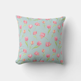 Almofada Watercolor Pattern with Delicate Pink Round Pillow