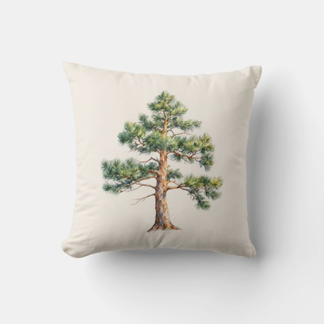 Almofada Watercolor Pine Tree (Frente)