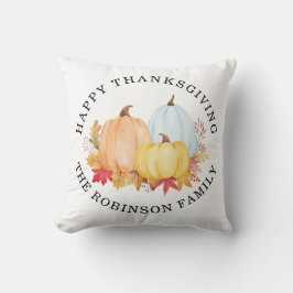 Almofada Watercolor Pumpkins Nome Personalizado Feliz Ação