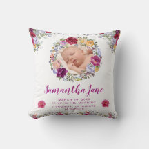 Watercolor Purple & Red Flowers Baby Photo