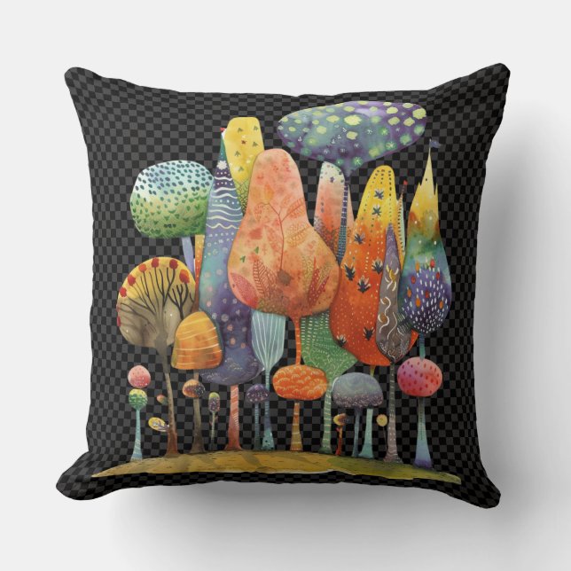 Almofada Watercolor Quirky Whimsroom Forest (Frente)