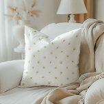 Almofada Watercolor Sunshine em Amarelo Reversible<br><div class="desc">Escolha o lado mais mínimo e simétrico das bolinhas ou o lado divertido,  pontilhado no arco-íris,  ambos apresentando lindamente raios solares pintados à mão para iluminar sua casa (ou um presente!).</div>