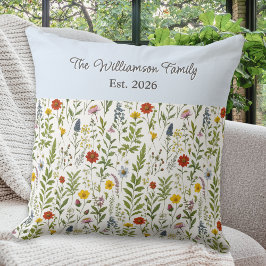 Almofada Watercolor Wildflowers Pattern Personalized
