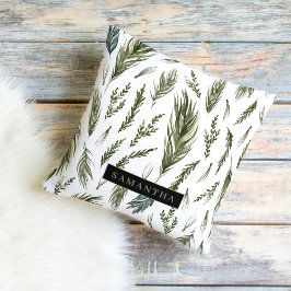 Almofada Watercolor Winter Green Seamless Patterno