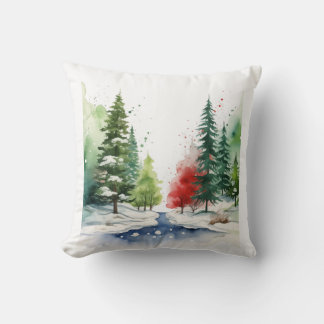 Almofada Watercolor Winter Landscapes Vol.6 Travesseiro