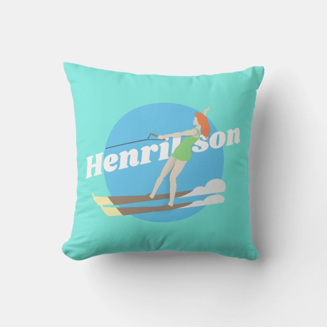 Almofada Waterski, estilo Vintage (Frente)