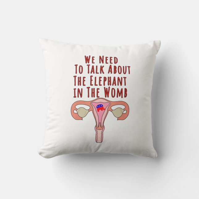 Almofada We Need to Talk About The Elephant In The Womb (Frente)