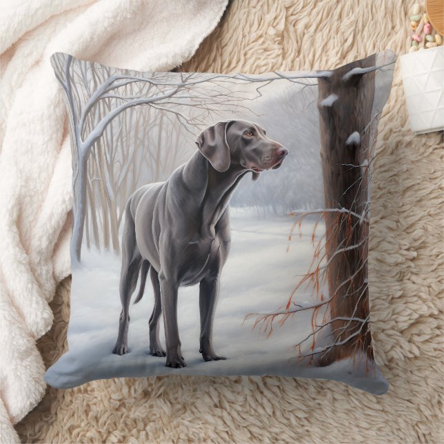 Almofada Weimaraner Deixe-o nevar no Natal (Cobertor)