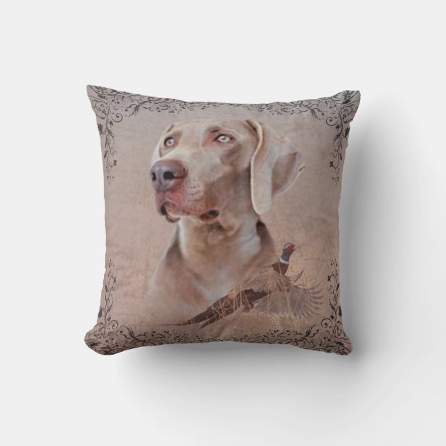 Almofada Weimaraner Poster Canvas Imprimir Tapeçaria Acríni (Frente)