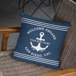 Almofada Welcome Aboard Nautica Blue