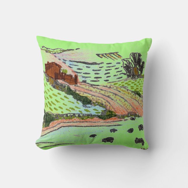 Almofada Welsh Countryside por Alexandra Cook (Frente)