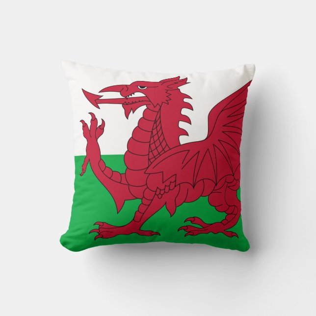 Almofada Welsh Dragon ~ Flag of Wales (Frente)