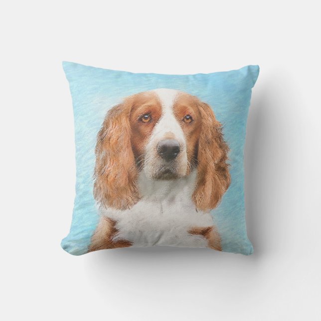 Almofada Welsh Springer Spaniel Painting - Arte Original De (Frente)