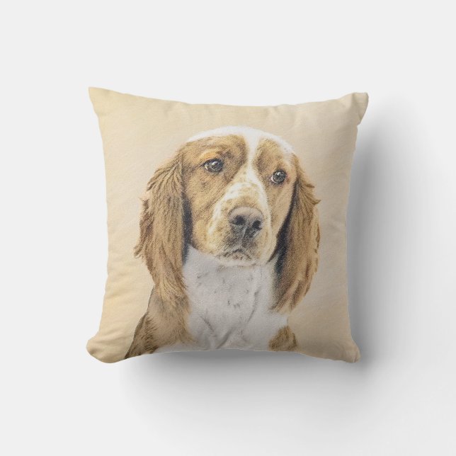 Almofada Welsh Springer Spaniel Painting - Arte Original De (Frente)