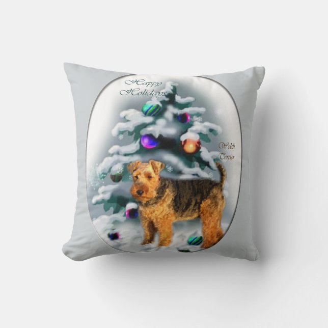 Almofada Welsh Terrier Christmas (Frente)