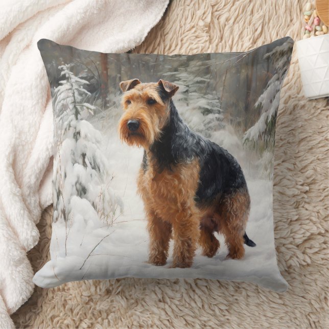 Almofada Welsh Terrier Deixe Nevar Natal  (Cobertor)
