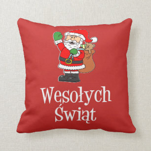 Almofada Wesolych Swiat Papais noeis de Natal Poloneses