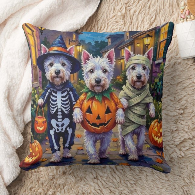 Almofada West Highland White Terrier Em Figurinos De Hallow (Cobertor)