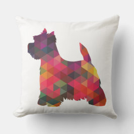 Almofada Westie Colorful Geométrico Pattern Silhouette