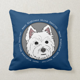 Almofada Westie enfrenta o travesseiro