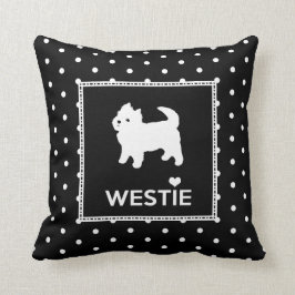 Almofada Westie pequeno bonito - montanhas Terrier branco