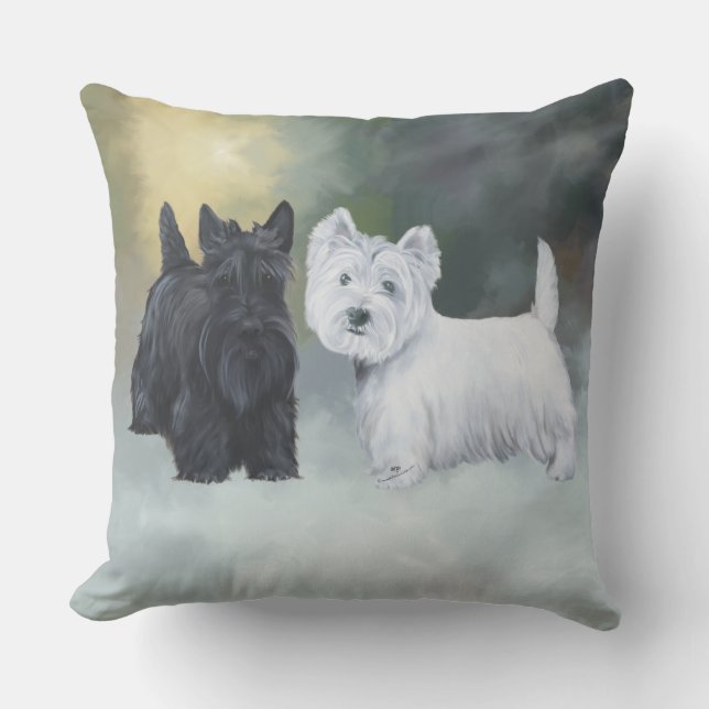 Almofada Westie Scottie Wintertime (Frente)