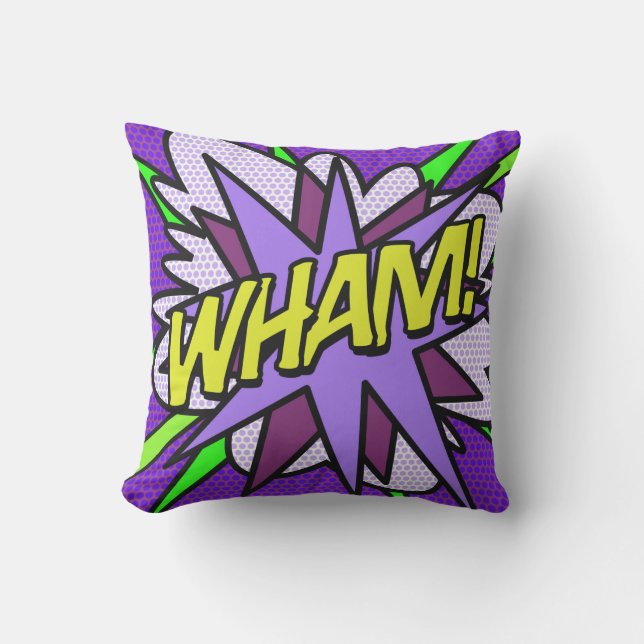 Almofada WHAM História em Quadrinhos Moderna Divertida e Le (Frente)