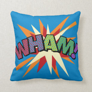 Almofada WHAM ZAP Divertido Moderno Legal Quadrinhos Pop Ar