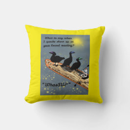Almofada "WhasSUP" com patos no conselho SUP