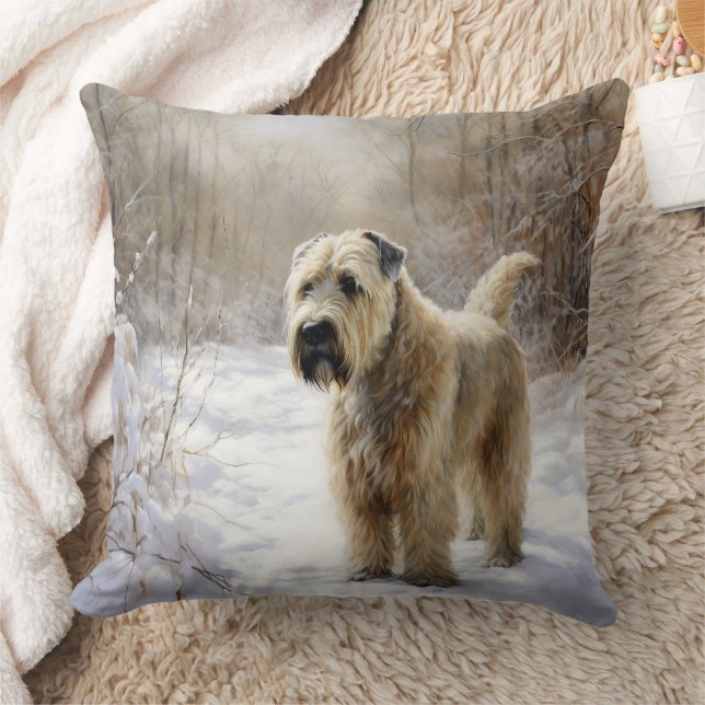 Almofada Wheaten Terrier Deixe-o nevar no Natal (Cobertor)